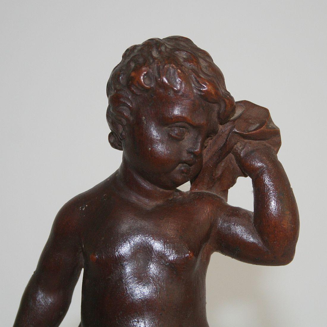 Small 18th Century Italian Carved Wooden Angel 1