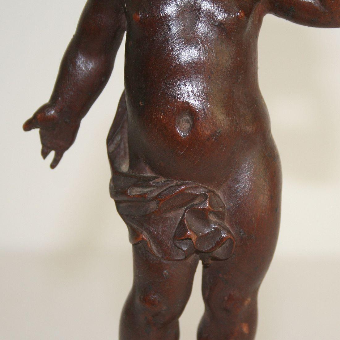 Small 18th Century Italian Carved Wooden Angel 2