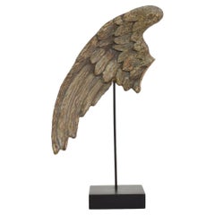 Small 18th Century Italian Carved Wooden Wing of a Baroque Angel