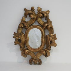 Small 18th Century Italian Giltwood Baroque Mirror