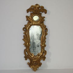 Small 18th Century Italian Giltwood Baroque Mirror