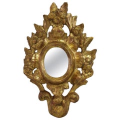 Small 18th Century Italian Giltwood Baroque Mirror