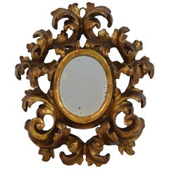 Small 18th Century Italian Giltwood Baroque Mirror