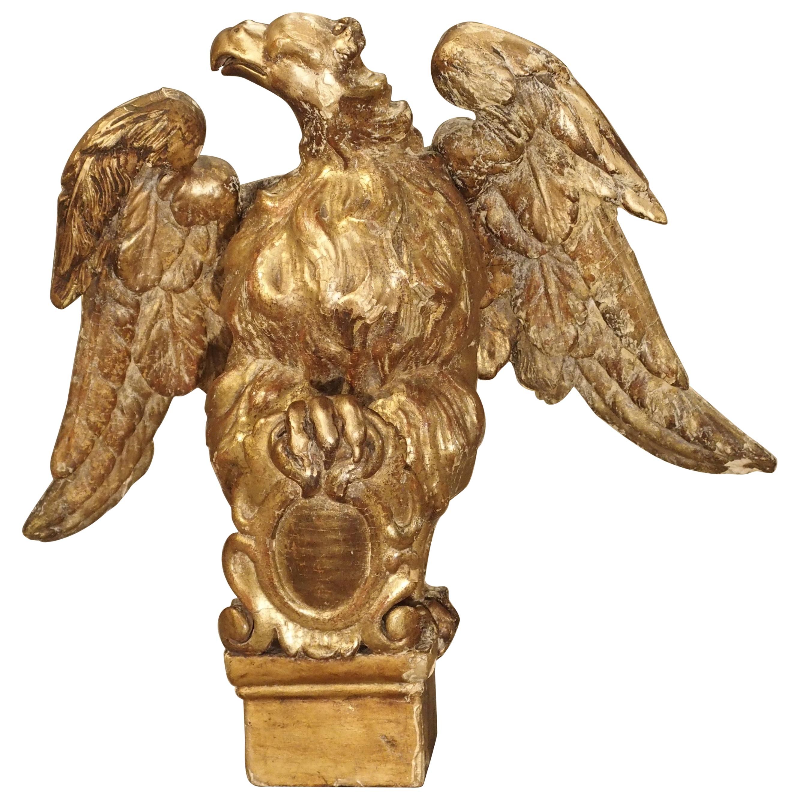 Small 18th Century Italian Giltwood Eagle Bookholder or Stand