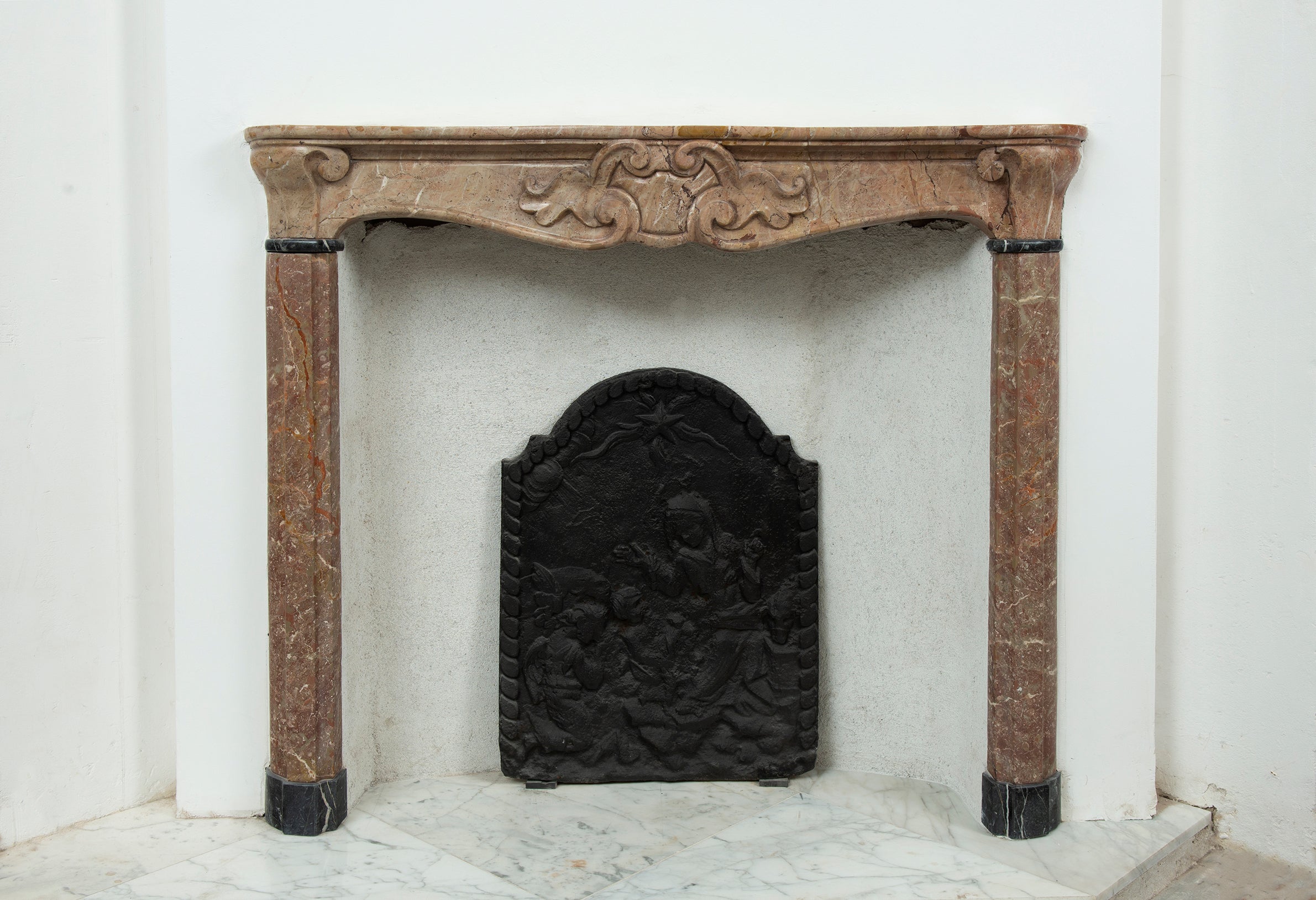Small 18th Century Italian Marble Fireplace, Mantelpiece