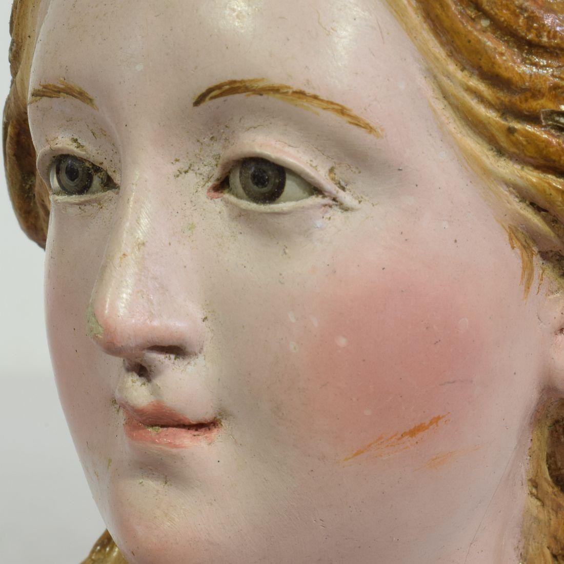 Small 18th Century Italian / Neapolitan Terracotta Head of a Madonna 10