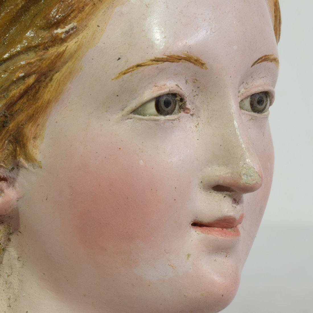 Small 18th Century Italian / Neapolitan Terracotta Head of a Madonna 12