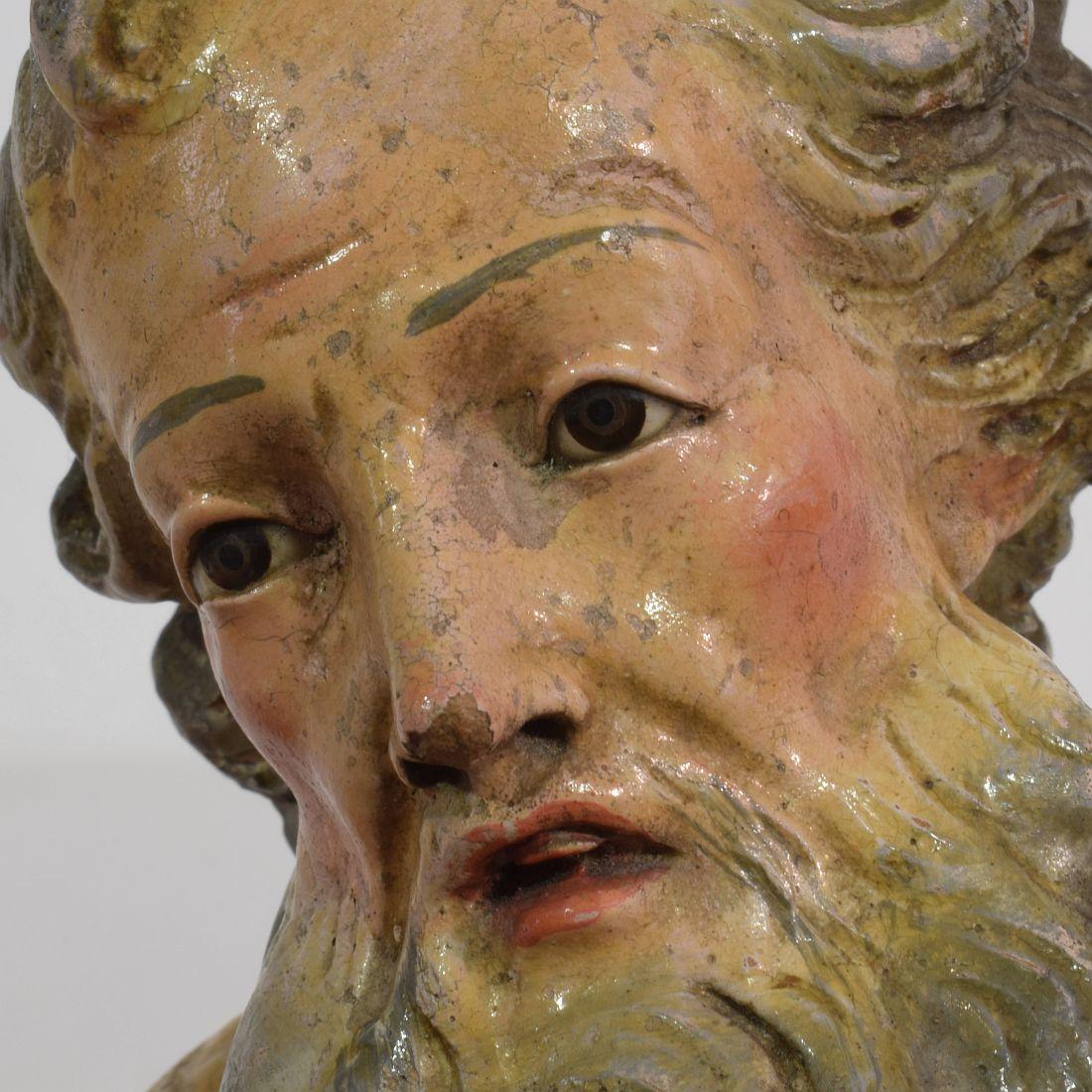 Small 18th Century Italian / Neapolitan Terracotta Head of a Saint 6