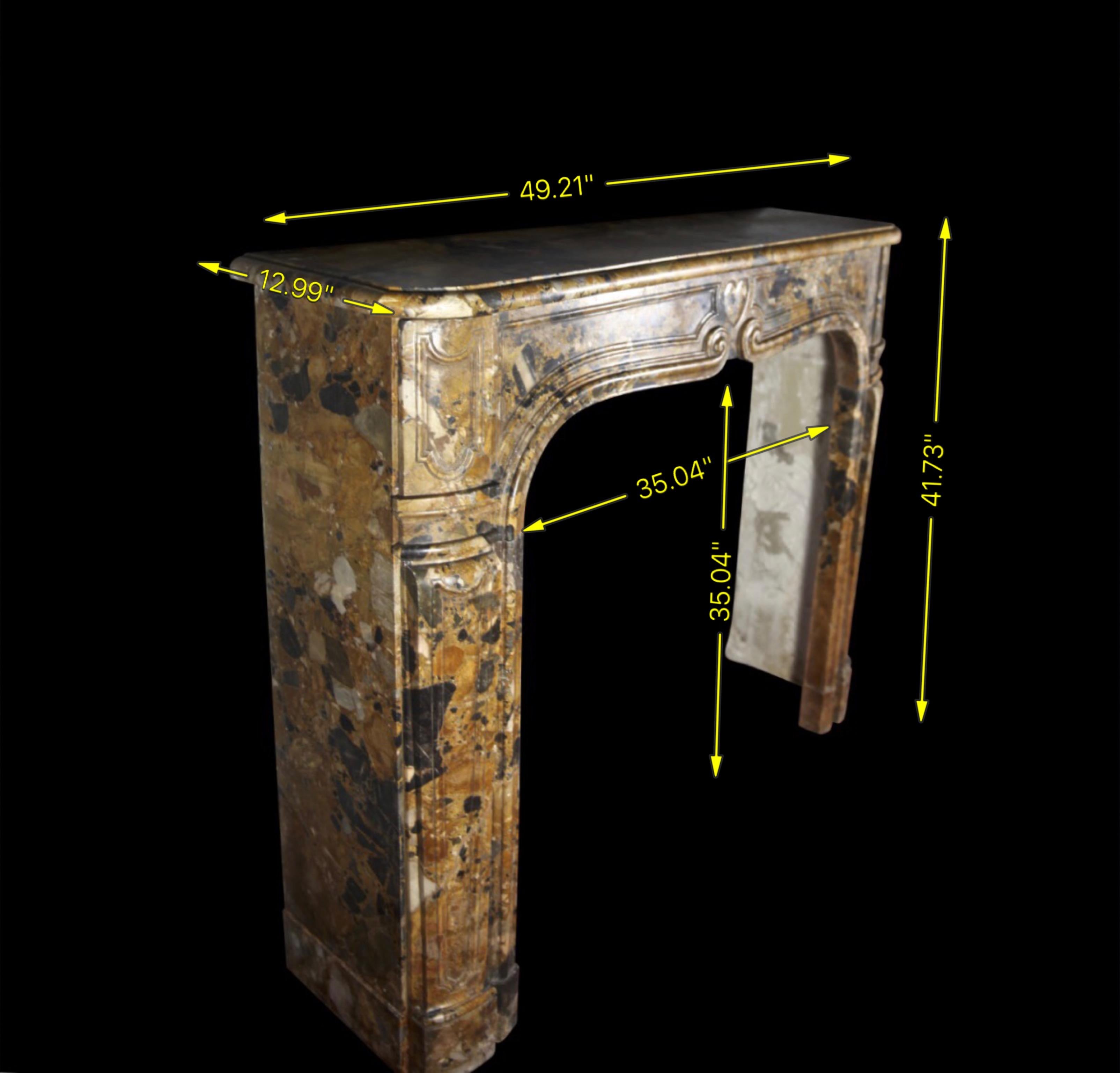 Small 18th Century Italian Original Antique Marble Fireplace Surround For Sale 3