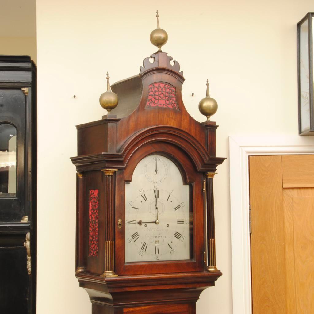 Longcase-Uhr aus Mahagoni des 18. Jahrhunderts von Rowning of Newmarket (Englisch) im Angebot