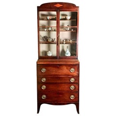 Small 18th Century Mahogany Secretaire Bookcase