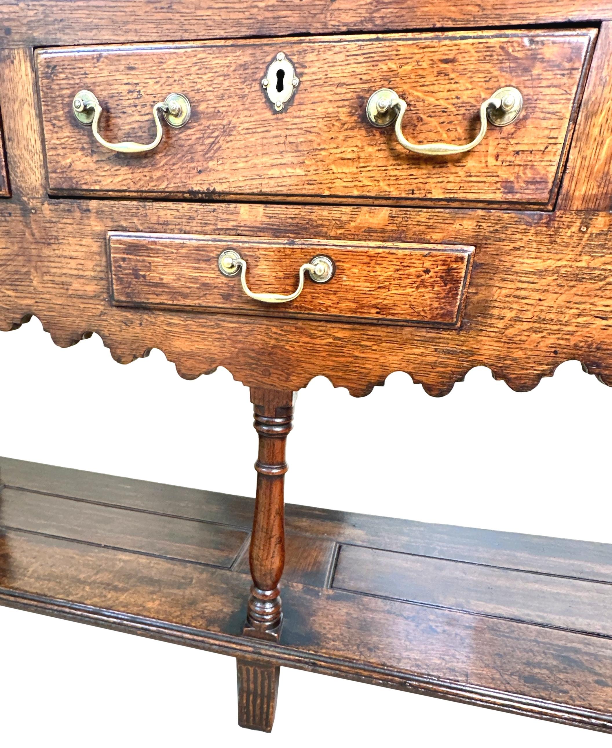 English Small 18th Century Oak Dresser Base For Sale