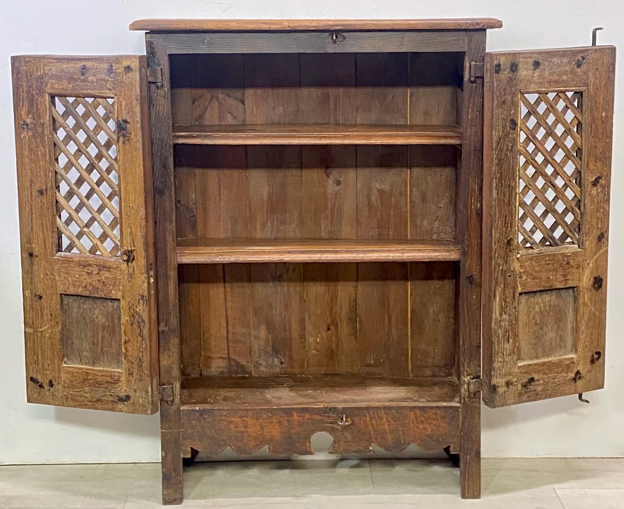 18th Century and Earlier Small 18th Century Spanish or Spanish Colonial Oak Cabinet