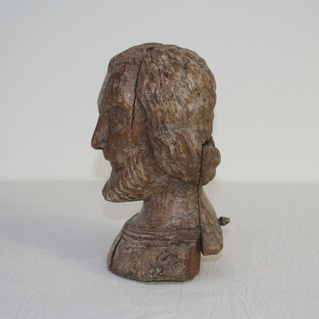 Wood Small 18th Century Spanish Reliquary Bust