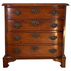 Small 18th Century Walnut Bow Front Chest