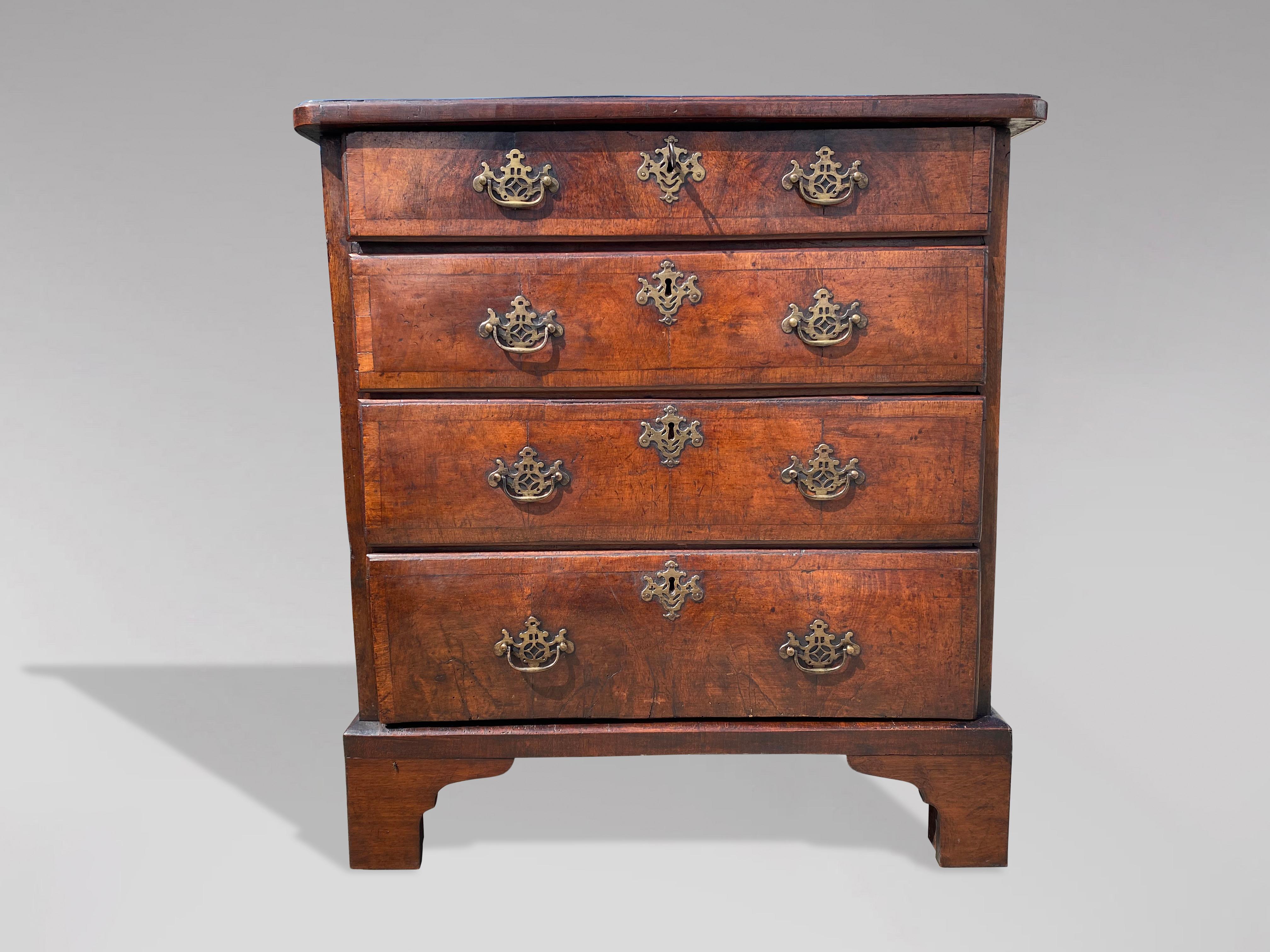 George III Small 18th Century Walnut Chest of Drawers