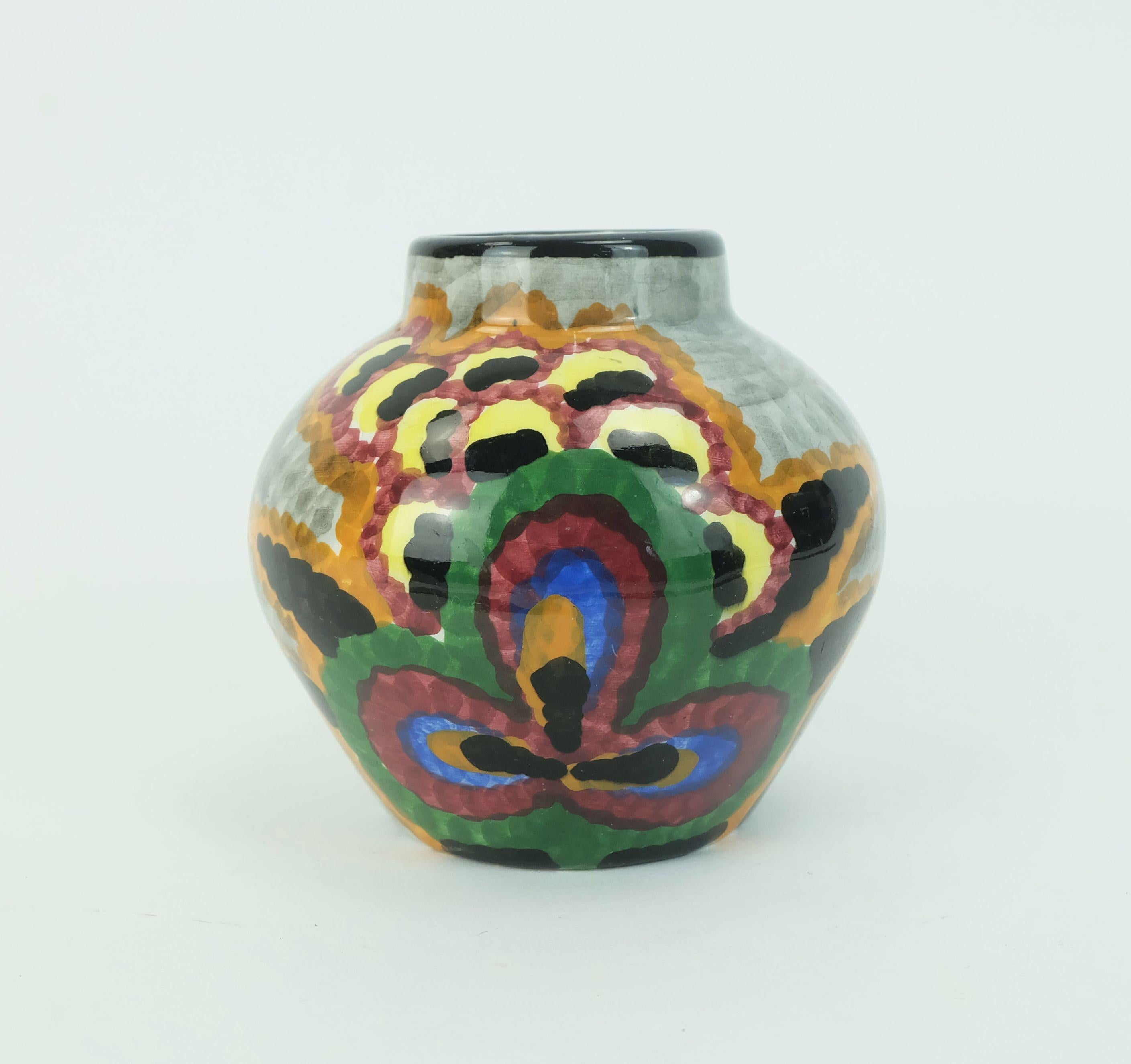small 1920s VASE decor 'gobelin' eva zeisel schramberg majolika For ...