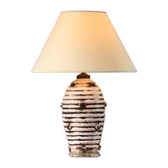 Piccola base per lampada in ceramica degli anni '30 nello stile di Jean Besnard - H260
