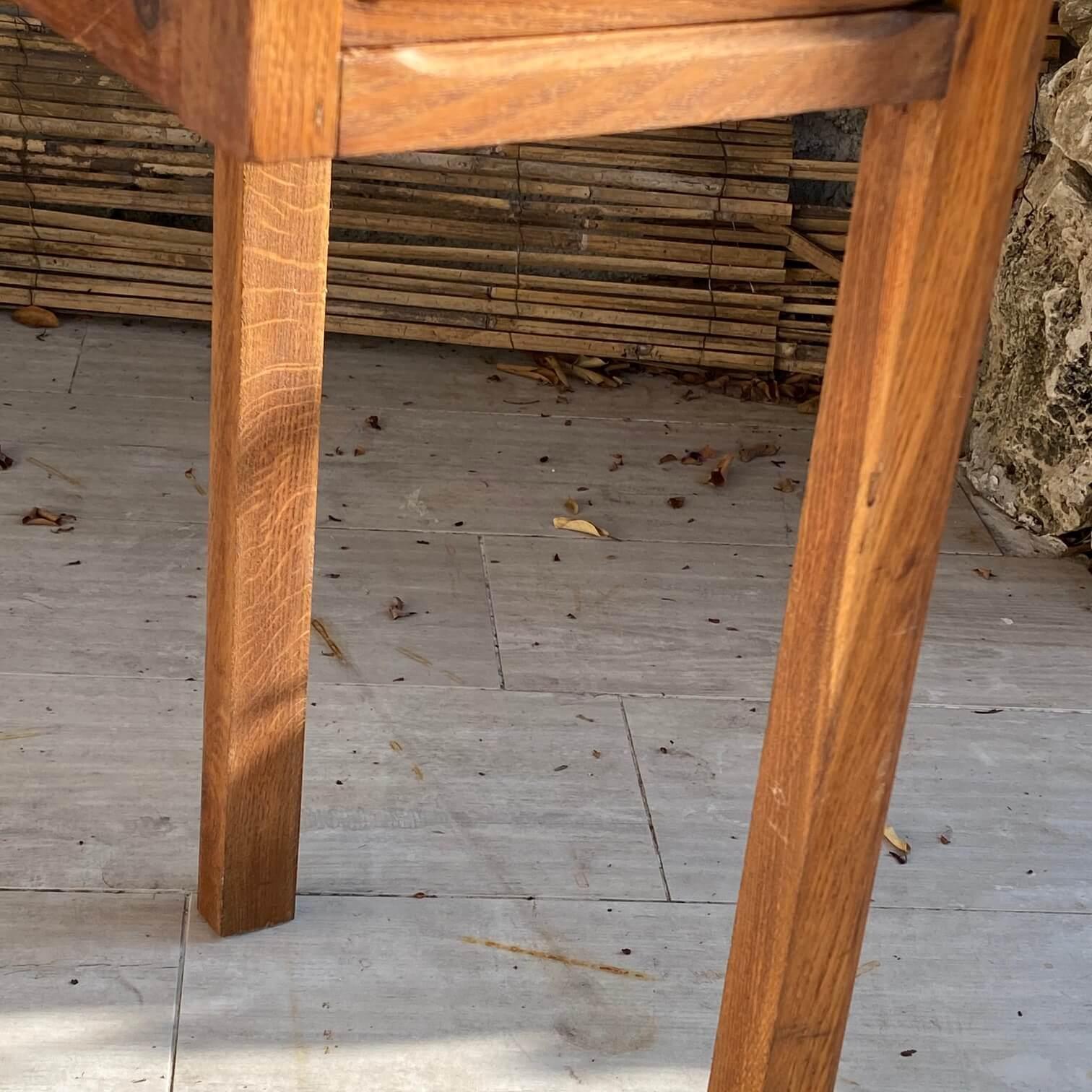 Small 1940 Oak Desk from France 1940, in a Brown Color and Old Patina, 2 Drawers 3