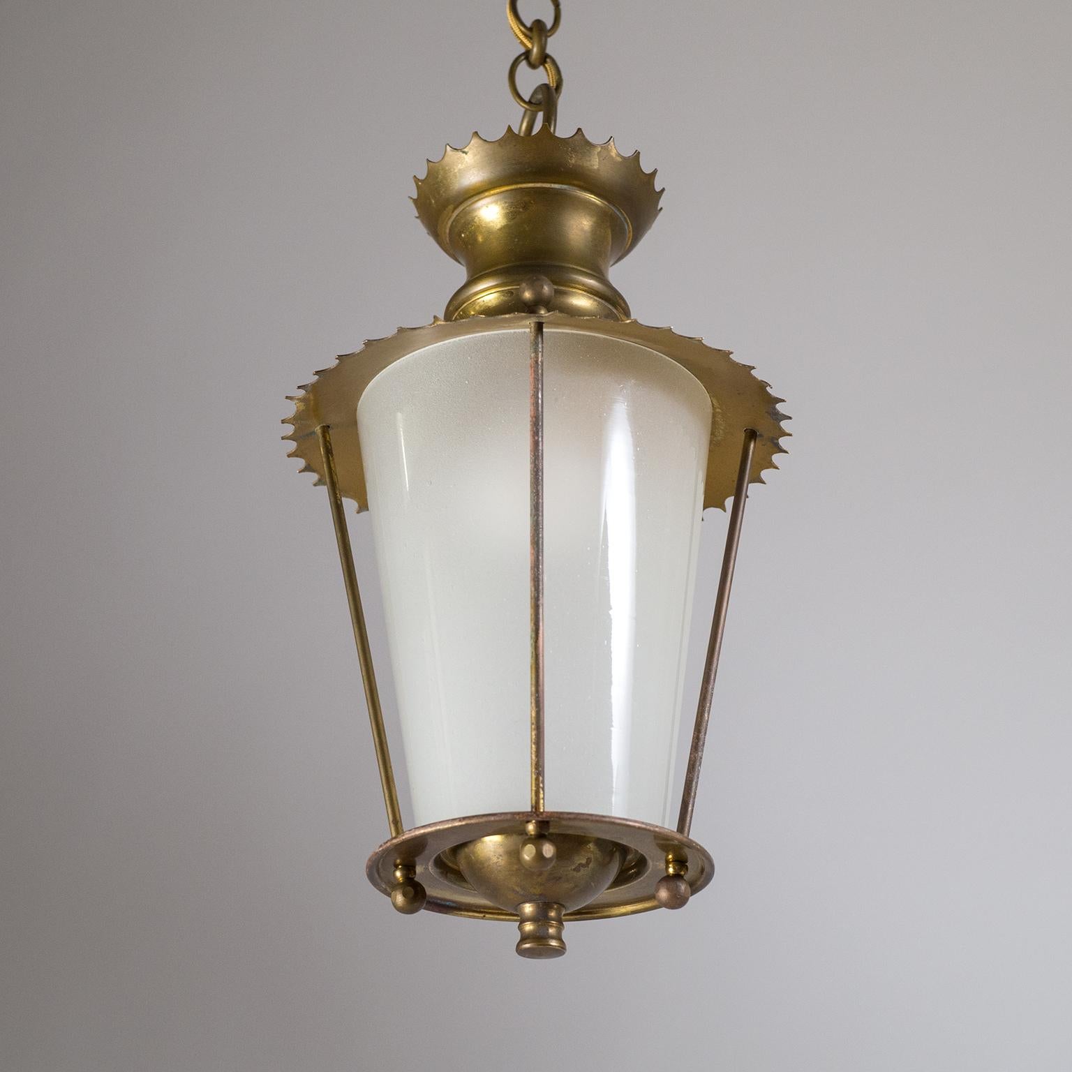 Small 1940s French Brass Lantern 3