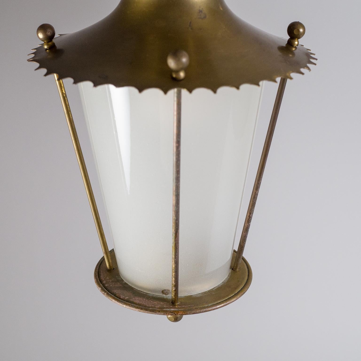 Small 1940s French Brass Lantern 6