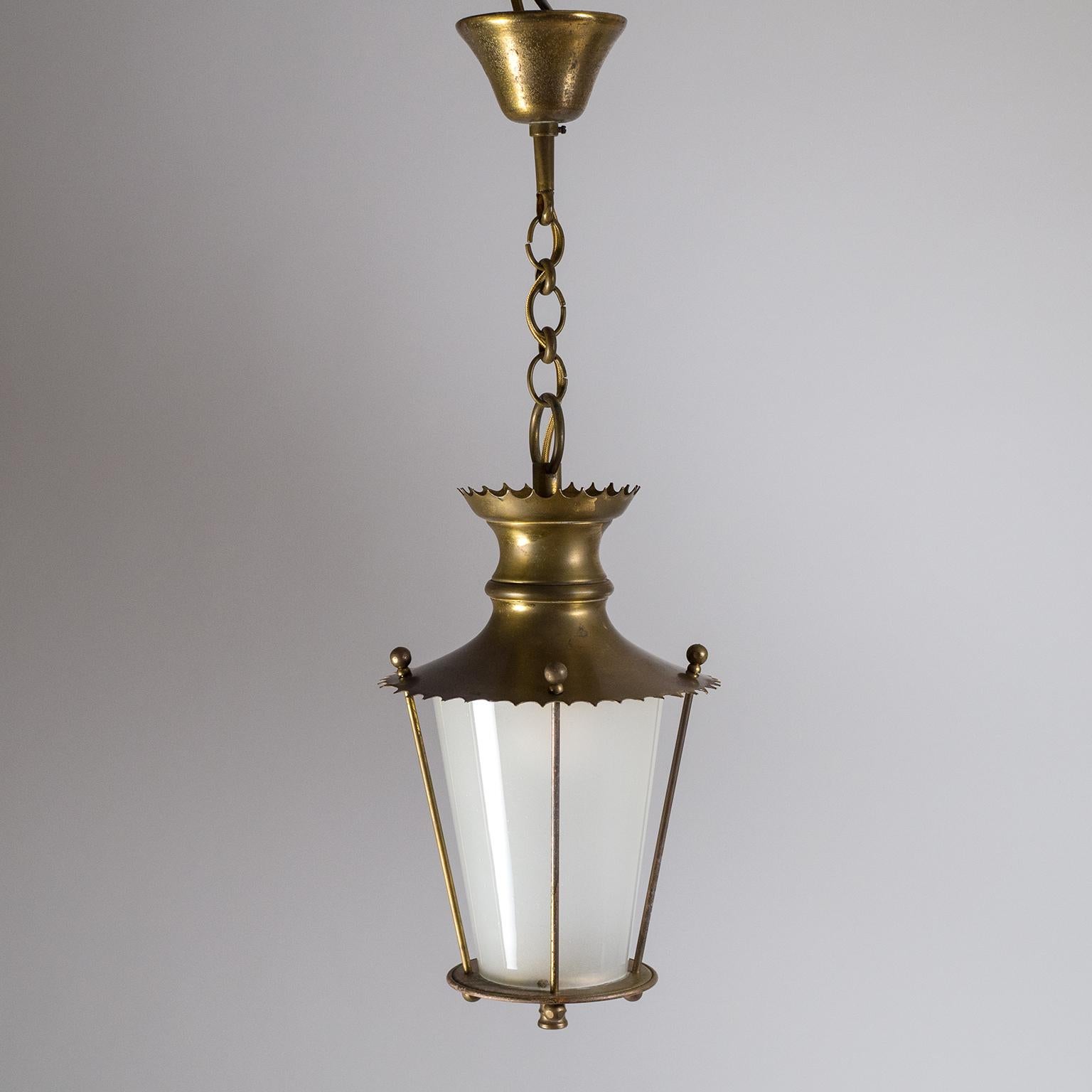 Small 1940s French Brass Lantern 7