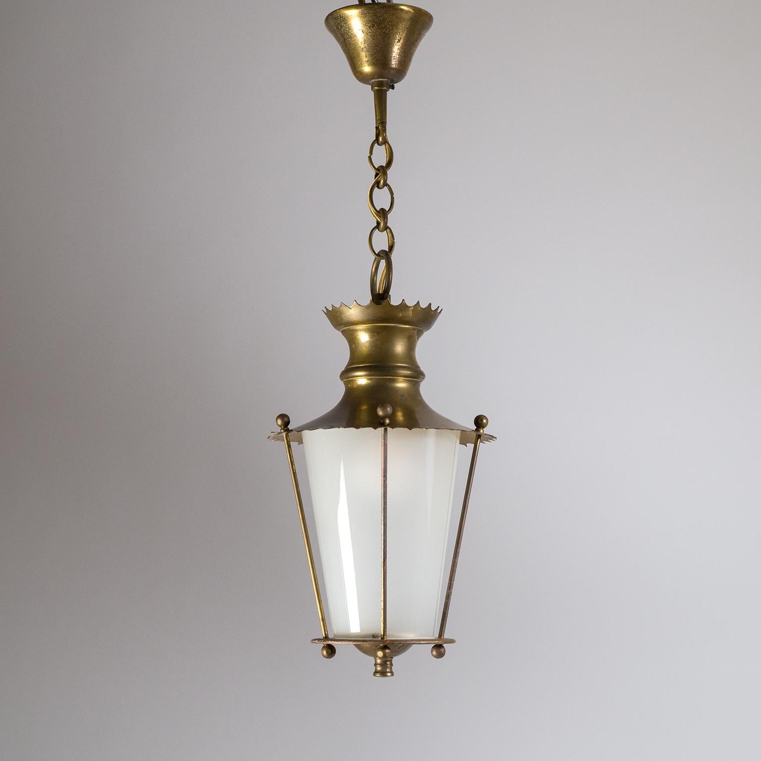 Mid-20th Century Small 1940s French Brass Lantern