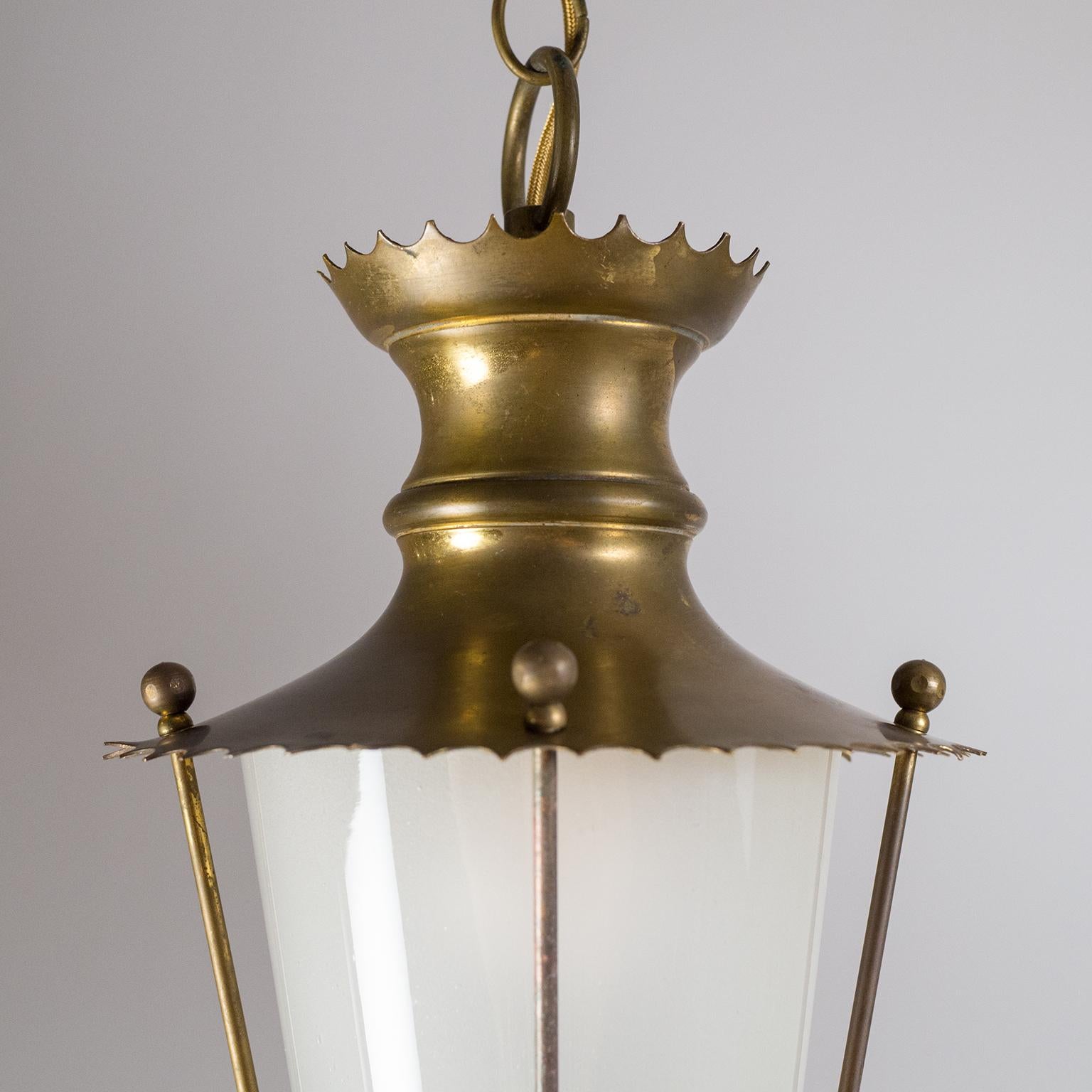 Small 1940s French Brass Lantern 1