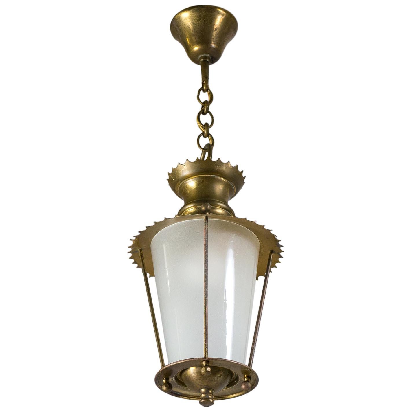 Small 1940s French Brass Lantern