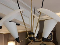 Small 1950s Italian Chandelier in the Taste of Stilnovo