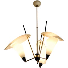 Small 1950s Italian Chandelier in the Taste of Stilnovo