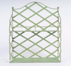 Small 1950s Painted Metal Shelf, Vintage Piece.