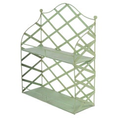Small 1950s Painted Metal Shelf, Vintage Piece.