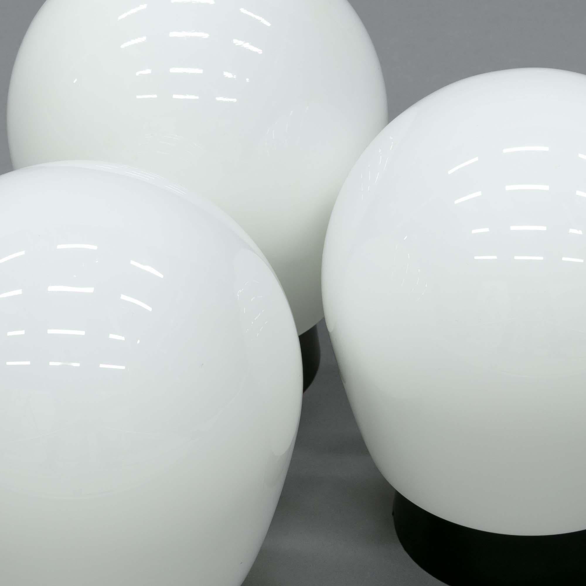 Metà XX secolo Small 1960s Czech Opaline Glass Flush Lights in vendita