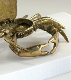 Small 1960’s Italian Polished Brass Crab Ashtray Trinket Box
