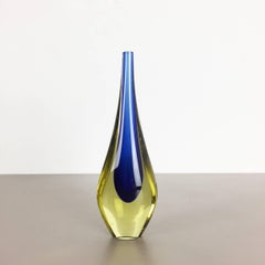 Small 1960s Murano Glass Sommerso Single-Stem Vase by Flavio Poli, Italy