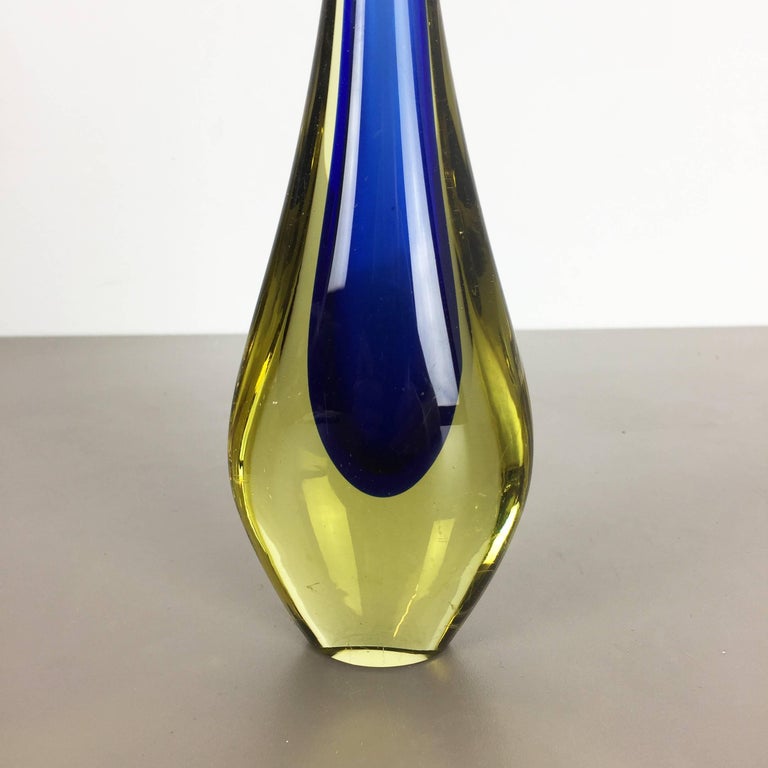 Small 1960s Murano Glass Sommerso SingleStem Vase by Flavio Poli