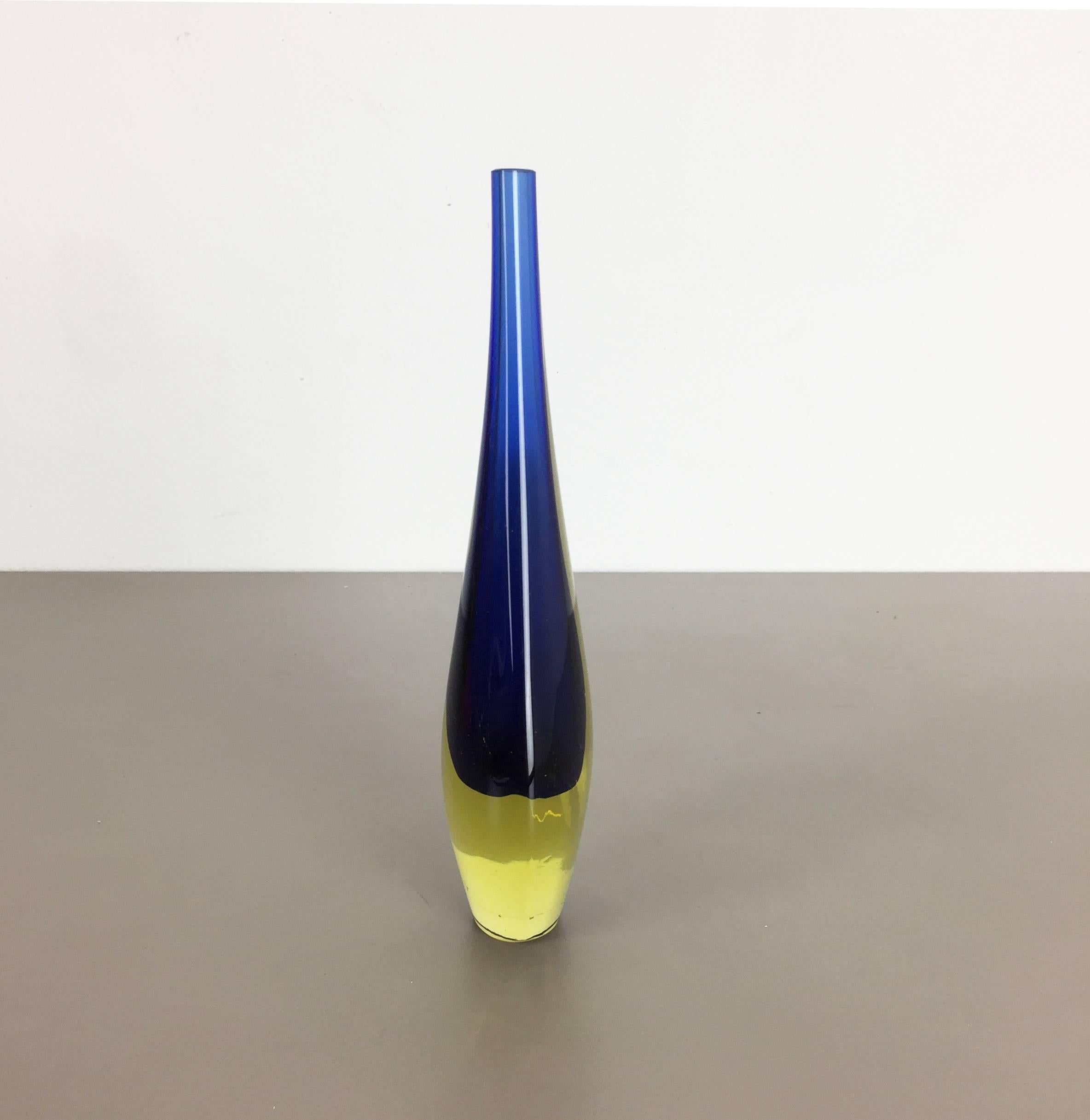 Ceramic Small 1960s Murano Glass Sommerso Single-Stem Vase by Flavio Poli, Italy