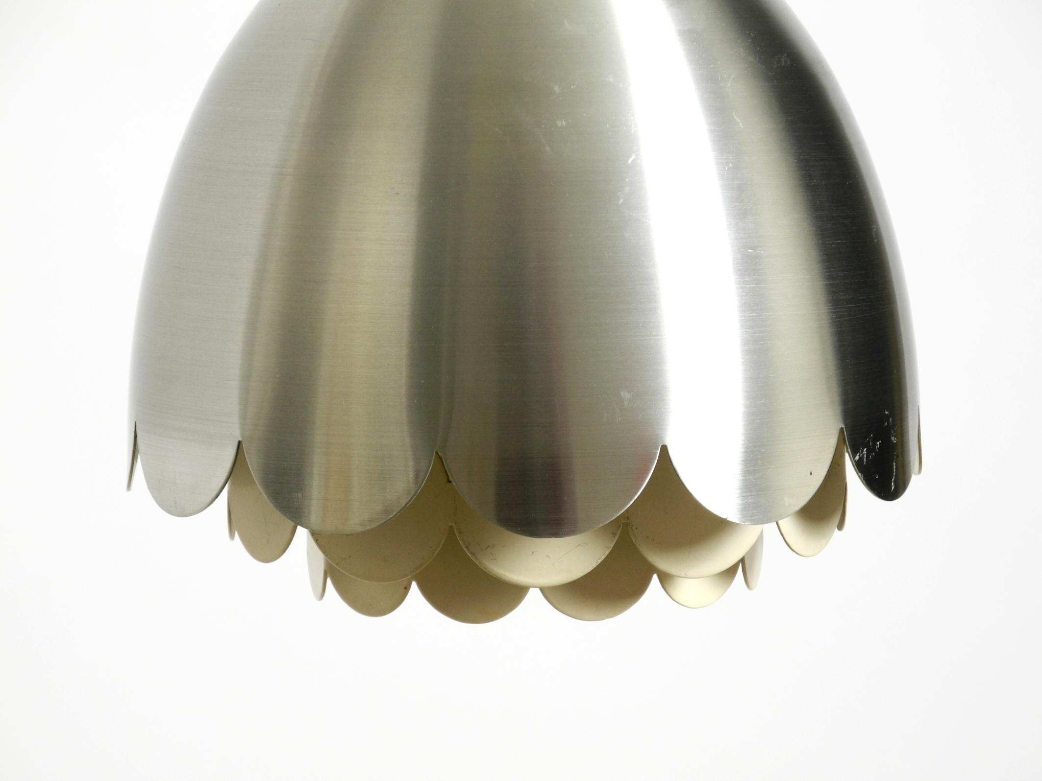 Small  1960s Space Age pendant lamp by Doria made of aluminum and metal For Sale 6