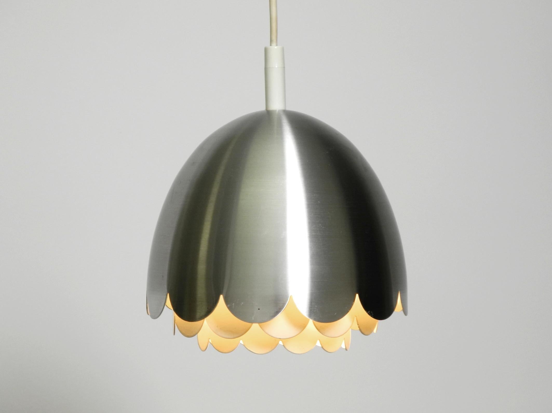 Small  1960s Space Age pendant lamp by Doria made of aluminum and metal For Sale 7