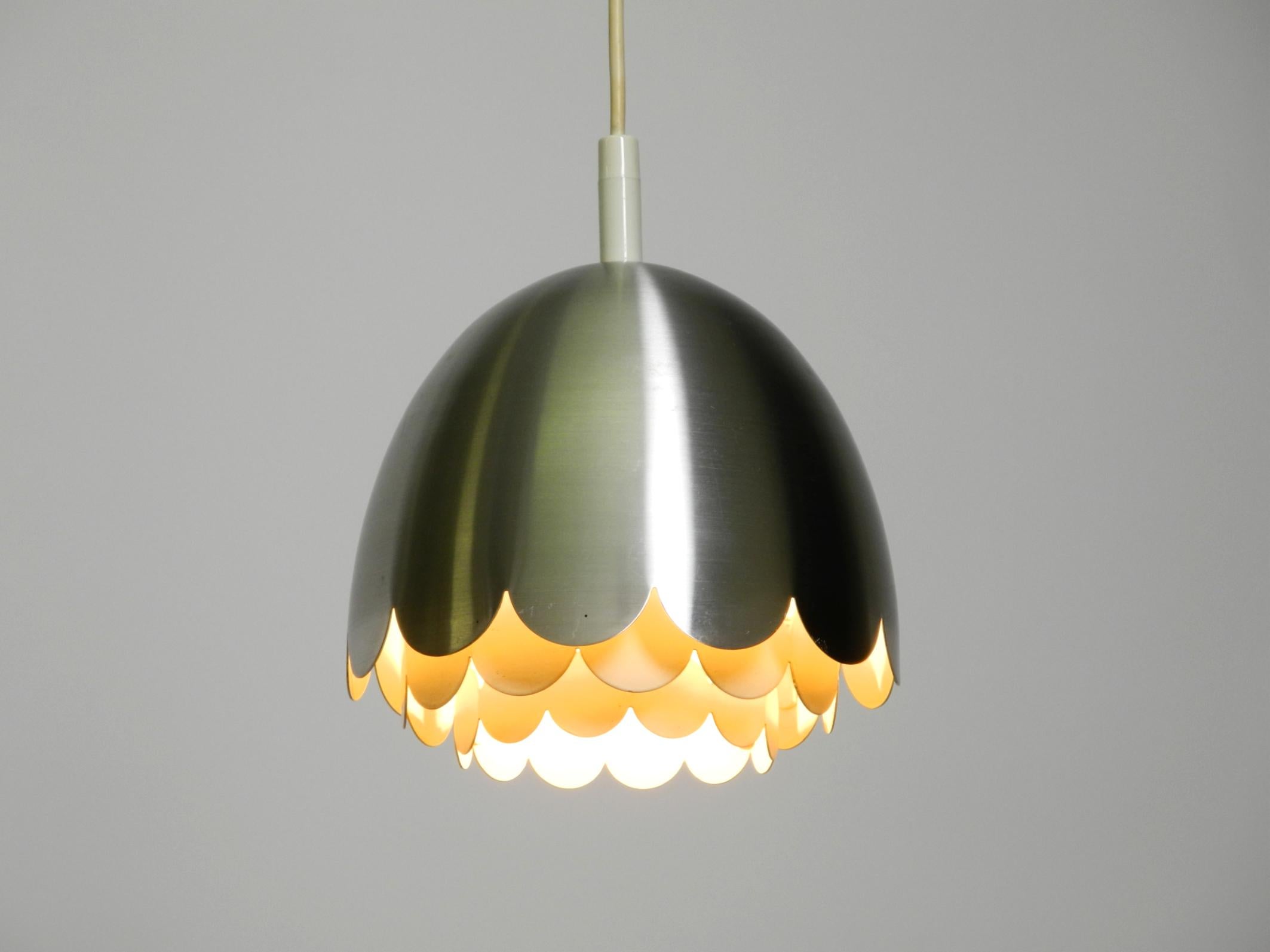 Small  1960s Space Age pendant lamp by Doria made of aluminum and metal For Sale 8