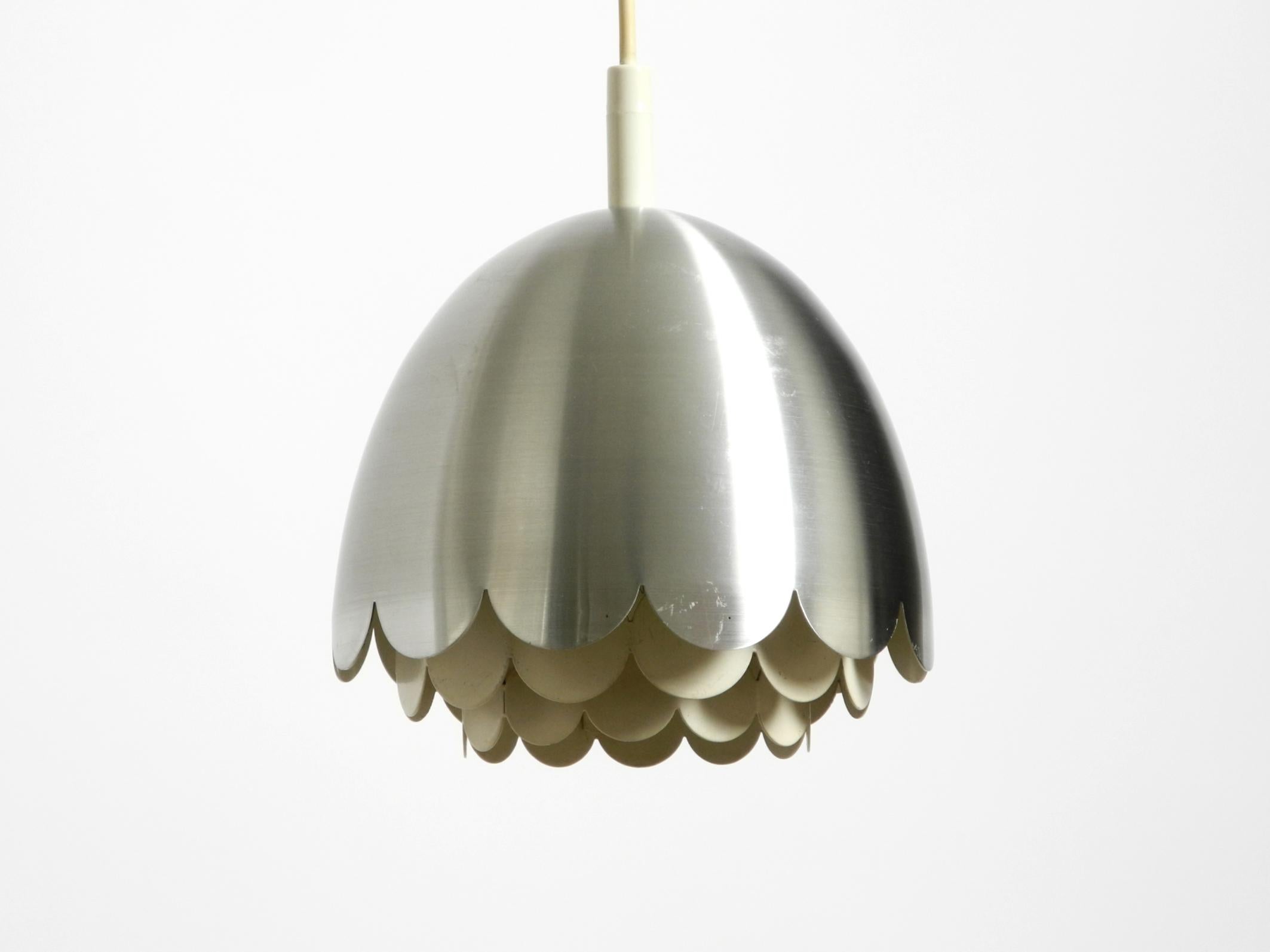 Small  1960s Space Age pendant lamp by Doria made of aluminum and metal For Sale 10