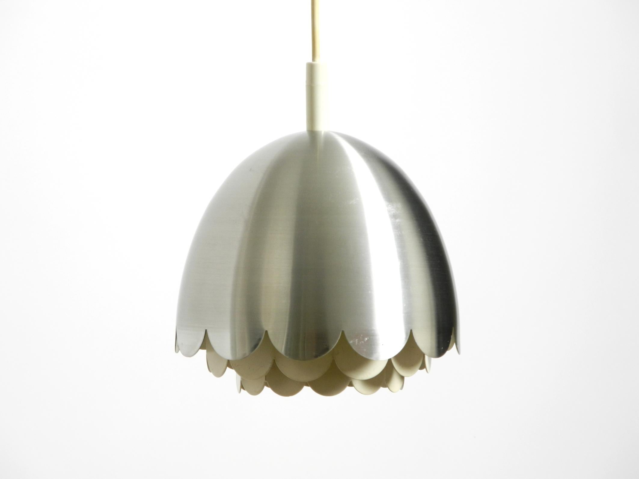 Small  1960s Space Age pendant lamp by Doria made of aluminum and metal For Sale 11