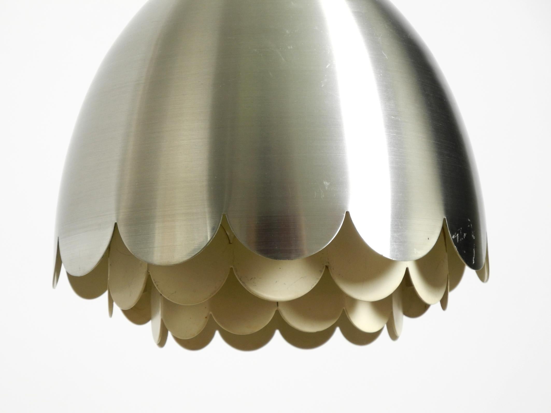 Metal Small  1960s Space Age pendant lamp by Doria made of aluminum and metal For Sale