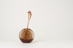 Small 1970s German Smoked Glass Vase by Friedrich Kristall, circa 1970s