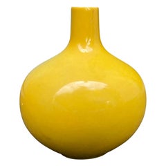Small 19th-20th Century Chinese Yellow Glazed Vase, Unmarked
