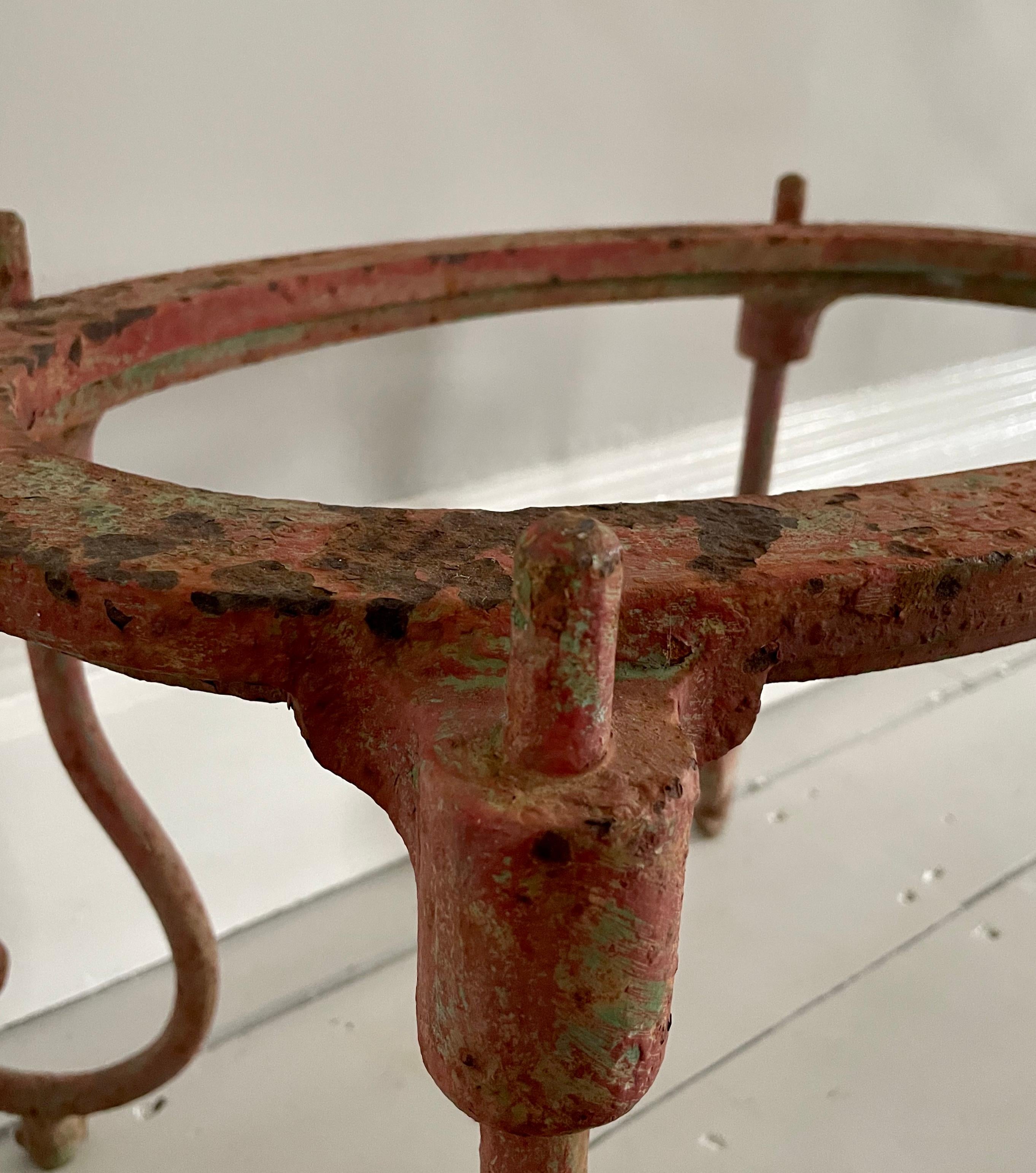 Small 19th Century American Oval Cast and Wrought Iron Table Base For Sale 7
