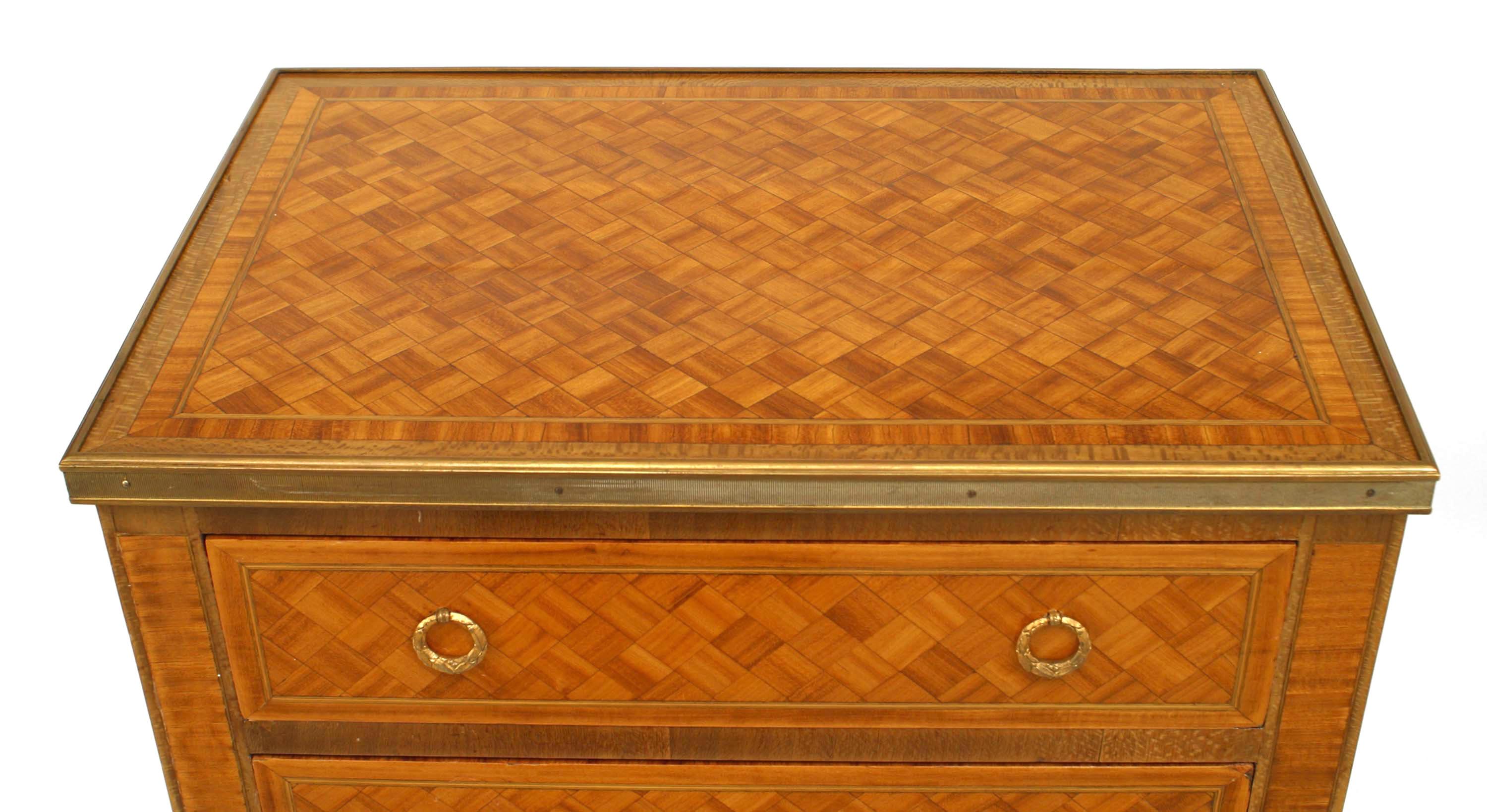 19th Century French Louis XVI Style Satinwood and Parquetry Commode For Sale