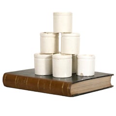 Small 19th Century Antique French Ironstone Preserving Pots or Pots À Confiture