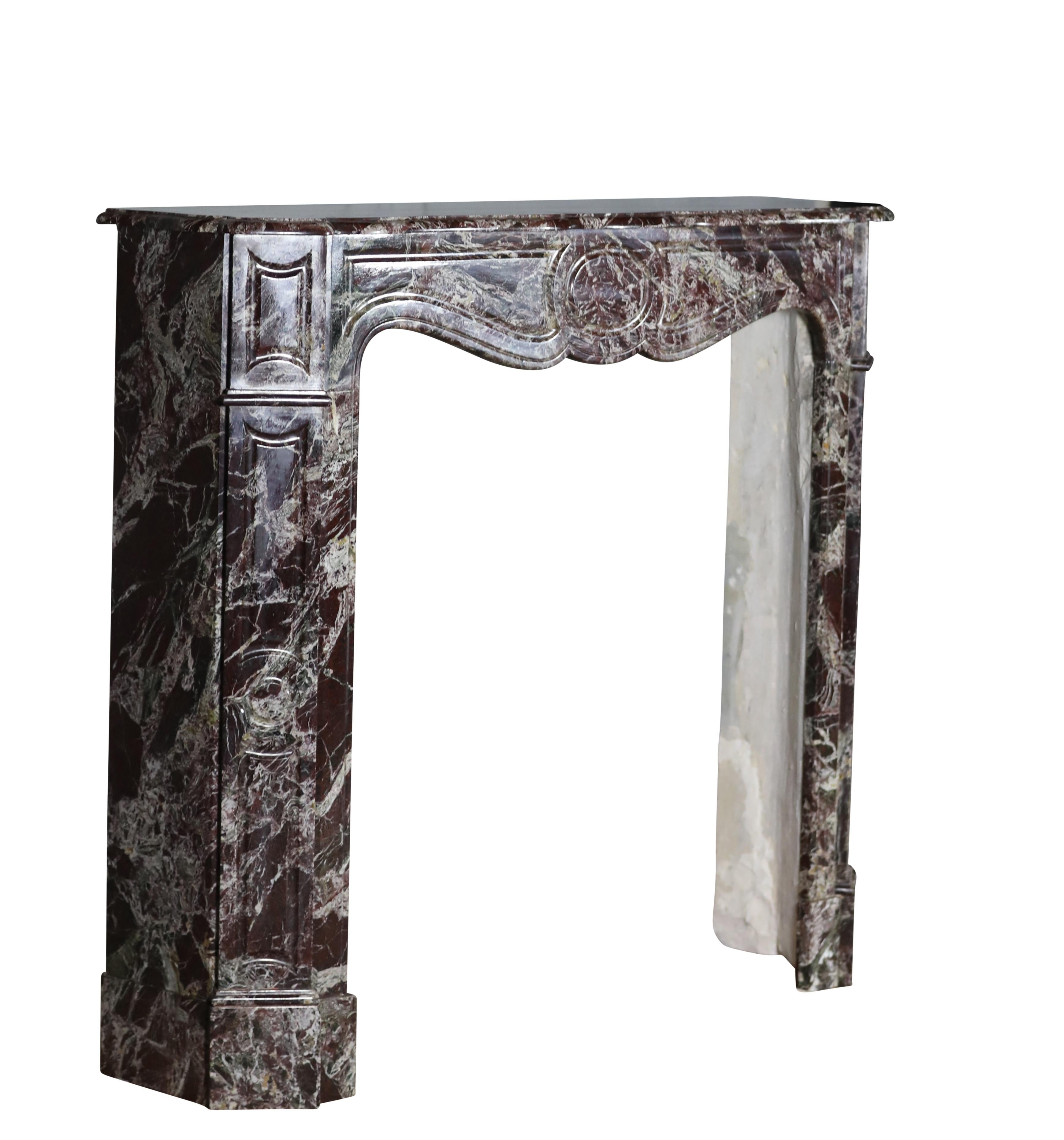 Louis XV Small 19th Century Antique Marble Fireplace Surround For Sale